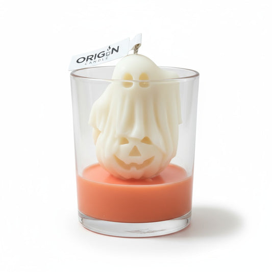 Ghostly Pumpkin Glass Candle (1044)