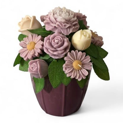 Romantic Mauve Floral Candle (Code: 1027)