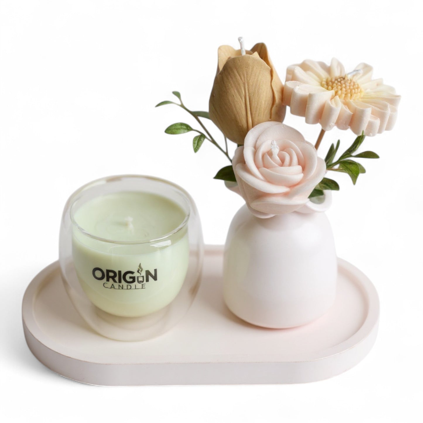 Floral Harmony Candle & Vase Set (1031)